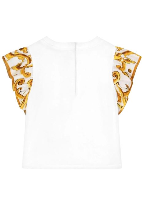 Blusa bambina bianca in cotone DOLCE E GABBANA | L5JTNS/MABIANCO